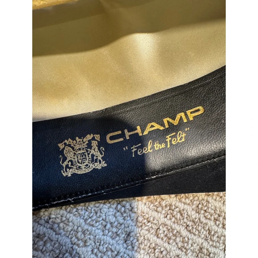 Vintage Champ Wool Felt Fedora Hat Black Mens‎ Size 7 1/8 Classic Dress USA